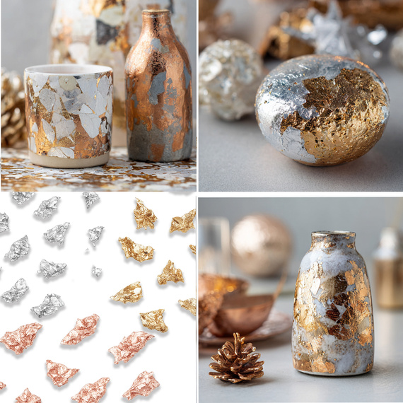 GOLDFOLIE Folie Vergolden Flocken Vergoldung 1.5g, Silber 