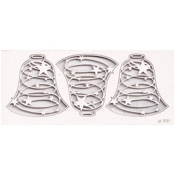 SCRAPINIEC Dekorpappe Die Cut Chipboard Dekoration Ornament - Glocken Starry Springs 