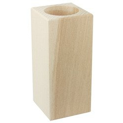 Quadratischer Kerzenhalter aus Holz Höhe 13 cm