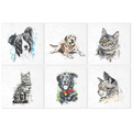 ITD Reispapier Decoupage Bastelpapier, RSM006 Katzen und Hunde
