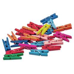 Klammern, Farbklammern aus Holz 2,5 cm - 25 St