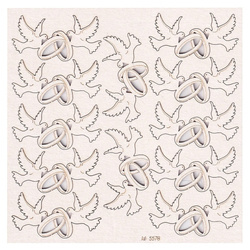 SCRAPINIEC Dekorpappe Die Cut Chipboard Dekoration Ornament, Tauben Trauringe