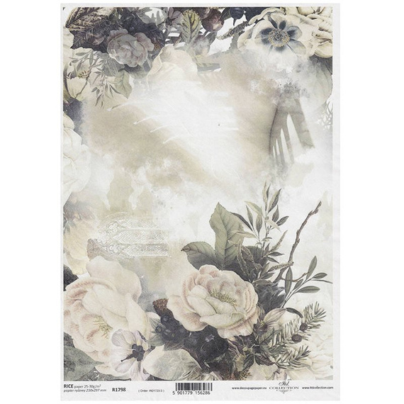 ITD Reispapier Decoupage Bastelpapier Softpapier, R1798 Blumen