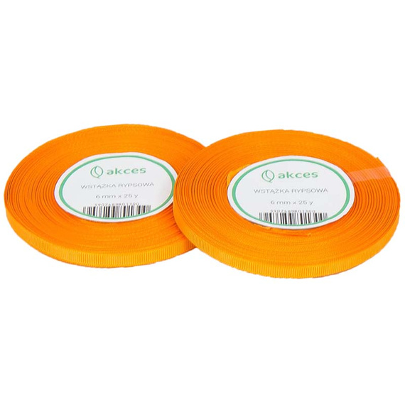 Ripsband 6 mm, orange 22,5 Meter