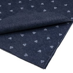 Bastelfilz mit Herzen 30x40cm Dekofilz Filzplatten Filzstoff 1mm, marineblau