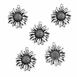 Metallanhänger - Sonnenblumen 23x27mm - 5 Stk