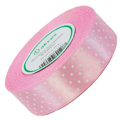 Gepunktetes Satinband 25mm 25m - 18 rosa