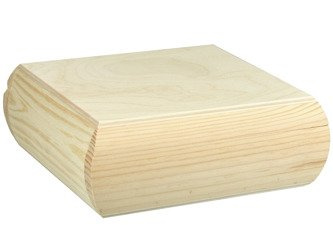 Abgerundetes quadratisches Holztablett klein