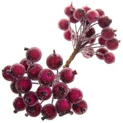 Gefrostete Beeren - bordeaux - 1 Zweig mit 40 Beeren 