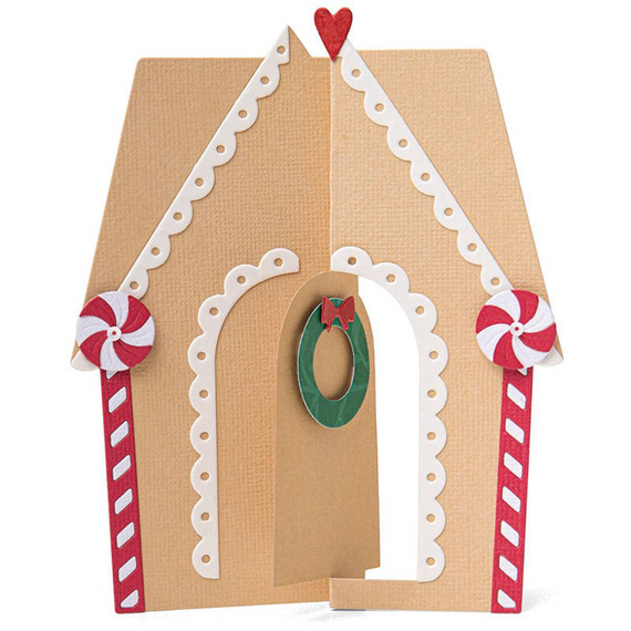 SIZZIX Stanzform Präge Stanzschablone Cutting Die, Card Gingerbread House by Jen Long