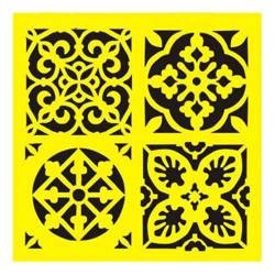 ITD Mixed Media Schablone STENCIL für Decoupage Scrapbooking 16x16, ST0148 Fliesen Dekor