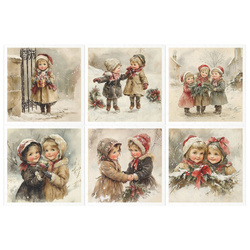 Reispapier-Set - Vintage Kinder, Weihnachten - RSM184 - Itd Collection