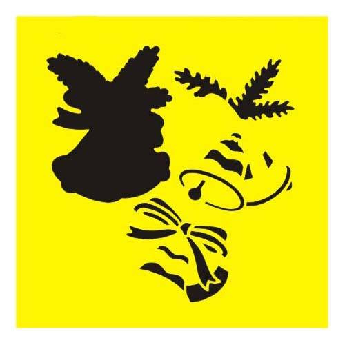 ITD Mixed Media Schablone STENCIL für Decoupage Scrapbooking 16x16, ST0084 Glocken Zweige