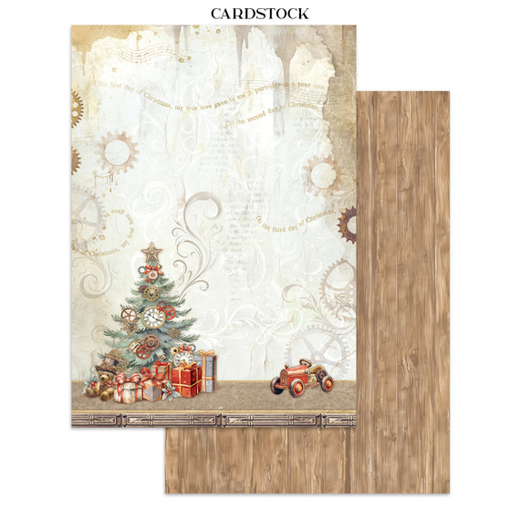 Set aus Junk Journal-Papieren, Aufklebern und Elementen - Gear Up For Christmas - Stamperia 
