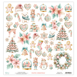 Scrapbooking-Papier mit Elementen 30 x 30 cm - Mintay - Pastel Christmas