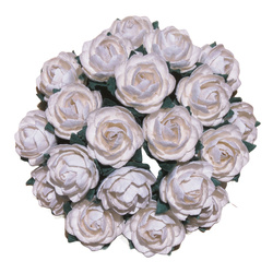 ROSEN Mulberrypapier 20 mm – CLASSIC ROSES Elfenbein – Dekoblumen – 50 Stk. 