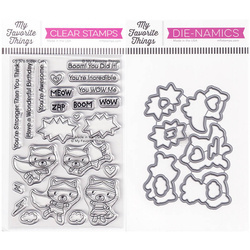 Stanzform Präge Stanzschablone Cutting Die + Briefmarke - My Favorite Things - Super Cat, Superkatze