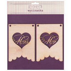 WYCINANKA - Mr. und Mrs. Banner Wimpel 3mm Sperrholz