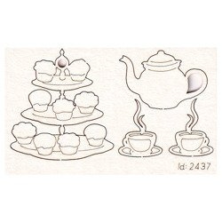 Dekorpappe Die Cut Chipboard Nachmittagstee - Teehaus SCRAPINIEC