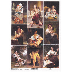 ITD Reispapier Decoupage Bastelpapier Serviettentechnik-R1892 Porträts von Müttern