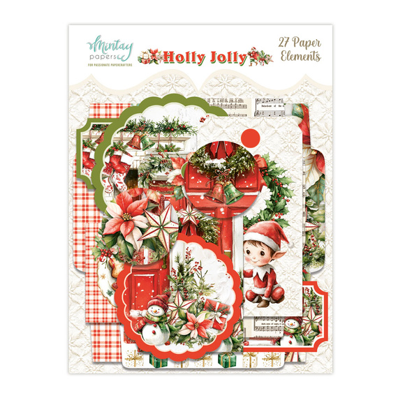 Papierumschläge und Anhänger - Mintay - Holly Jolly 27 Stück