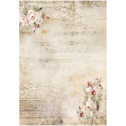 Reispapier für Decoupage A4 - RP01 Blumen Notizen