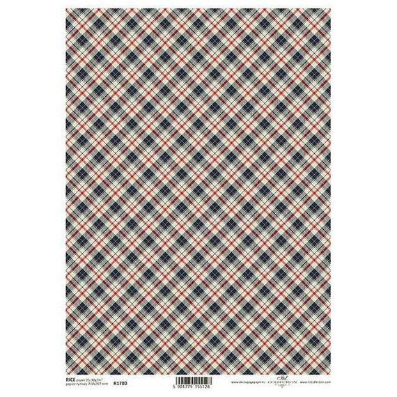 ITD Reispapier Decoupage Bastelpapier Serviettentechnik-R1780 Karomuster