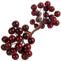 Beerenzweig - dunkelrot - 1 Zweig mit 40 Beeren 