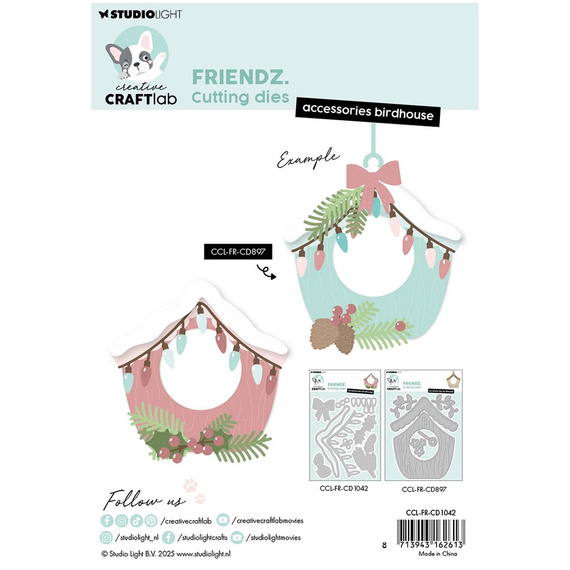 Stanzschablone – Cutting Die für Papier - StudioLight - Accessoiries Vogelhäuschen Weihnachtsschmuck