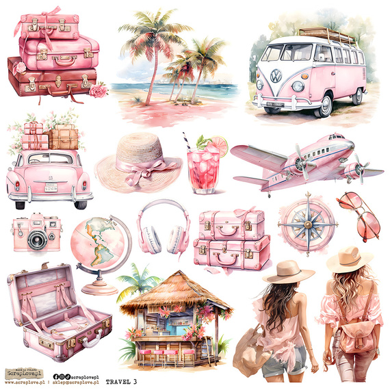 AUFKLEBER ScrapLove Dekor Stickers - Travel 3