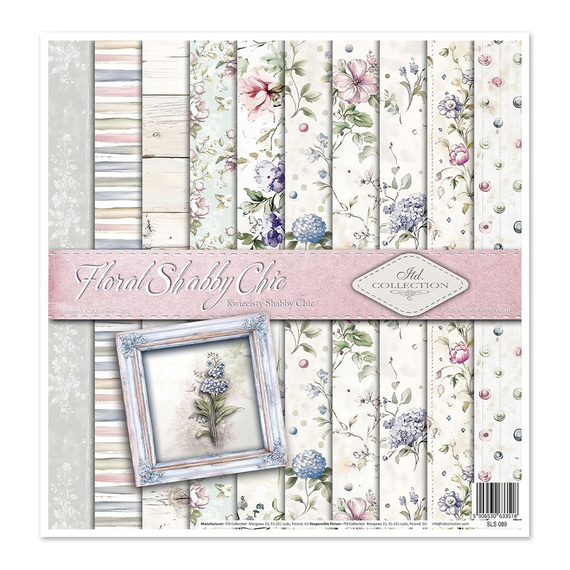 ITD COLLECTION Setz 11Stk 30x30cm Scrapbooking Papier - Floral Shabby Chic