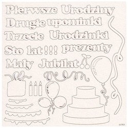 SCRAPINIEC Dekorpappe Die Cut Chipboard Dekoration Ornament, Kuchen Geburtstag