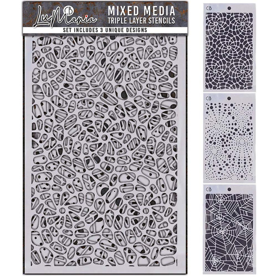 CIAO BELLA Mixed Media Triple Layer Stencil LaMania 3 designs Schablone - Set 3