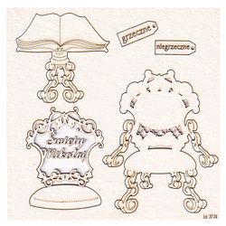 SCRAPINIEC Dekorpappe Die Cut Chipboard Dekoration, Stuhl Niklaus 3774