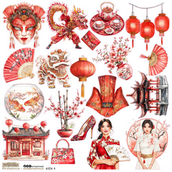 AUFKLEBER ScrapLove Dekor Stickers - Asia 4 Japan