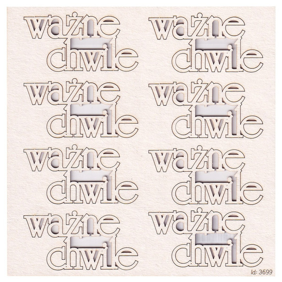 SCRAPINIEC Dekorpappe Die Cut Chipboard Dekoration, Inschrift Ważne chwile 3699