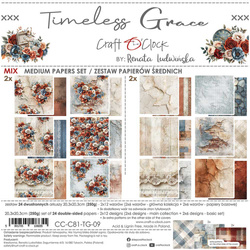 Scrapbooking Papier Set 20x20 - Craft o'clock - Timeless Grace mix