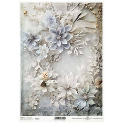ITD Reispapier Decoupage Bastelpapier Serviettentechnik-R2343 Winterstrauß, Blumen