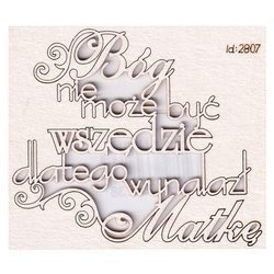 SCRAPINIEC Dekorpappe Die Cut Chipboard Dekoration Ornament, Polnische Inschrift