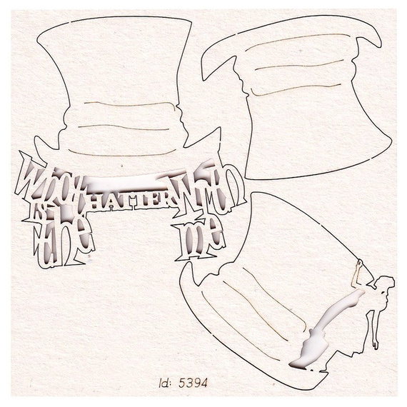 SCRAPINIEC Dekorpappe Die Cut Chipboard Dekoration Ornament, Wonderland 5394