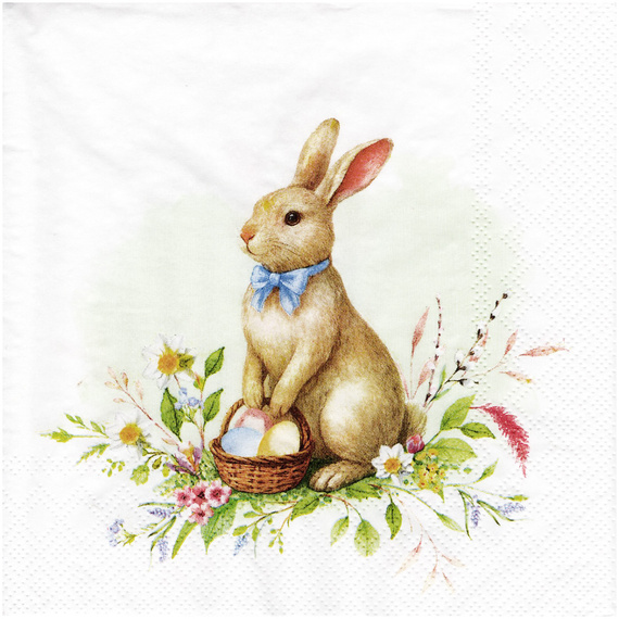 SERVIETTEN 1 Stück Motivservietten Decoupage Napkin 33x33cm, Easter Friend Hopper