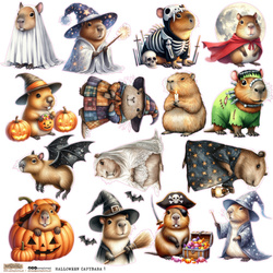 AUFKLEBER ScrapLove Dekor Stickers - Halloween Capybara 1 - Kapibaras