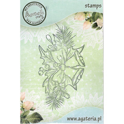 AGATERIA - Transparent Stempel Motivstempel Clear Stamp - Twig with bells, Zweig mit Glocken