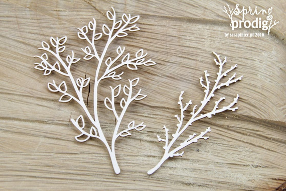 Dekorpappe Die Cut Chipboard - Spring Prodigy - große Äste 02 - große Äste 02 SCRAPINIEC