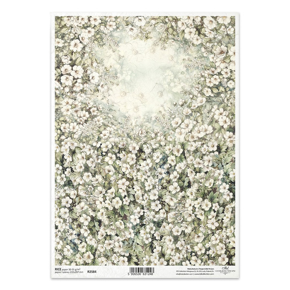 ITD Reispapier Decoupage Bastelpapier Serviettentechnik-R2584 kleine Blumen