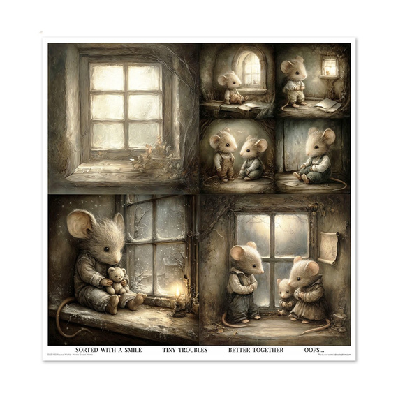 ITD COLLECTION Scrapbooking Papier Set 30x30 cm - Mouse World - Home Sweet Home