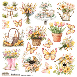 AUFKLEBER ScrapLove Dekor Stickers - Yellow Spring 2