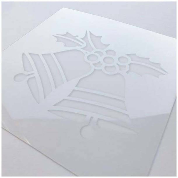 ITD Mixed Media Schablone STENCIL für Decoupage Scrapbooking 16x16, ST0085 Glocken Stechpalme