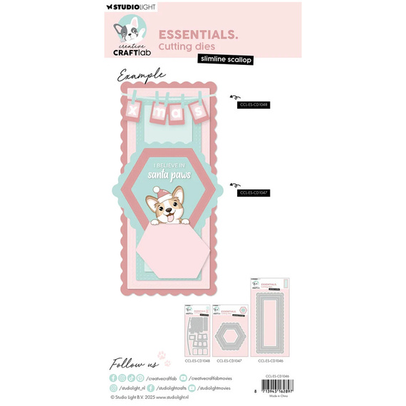 Stanzschablone – Cutting Die für Papier - StudioLight - Slimline scallop