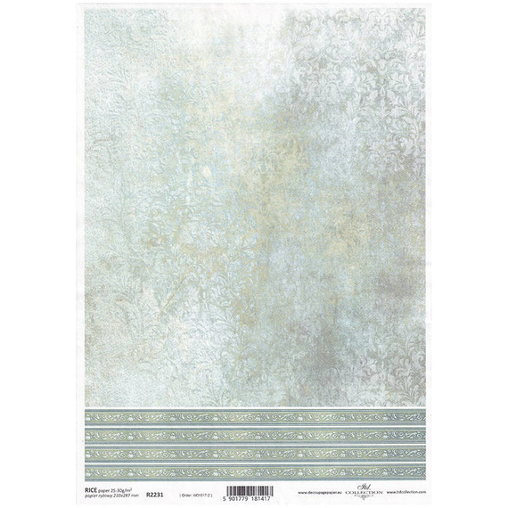 ITD Reispapier Decoupage Bastelpapier Serviettentechnik-R2231 Damastschablonen